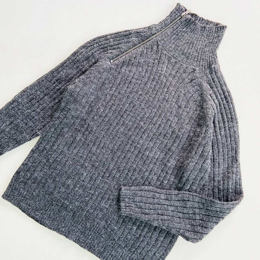 Womens Long Sleeve High Neck Ribbed Jumper Sweater - Image 13