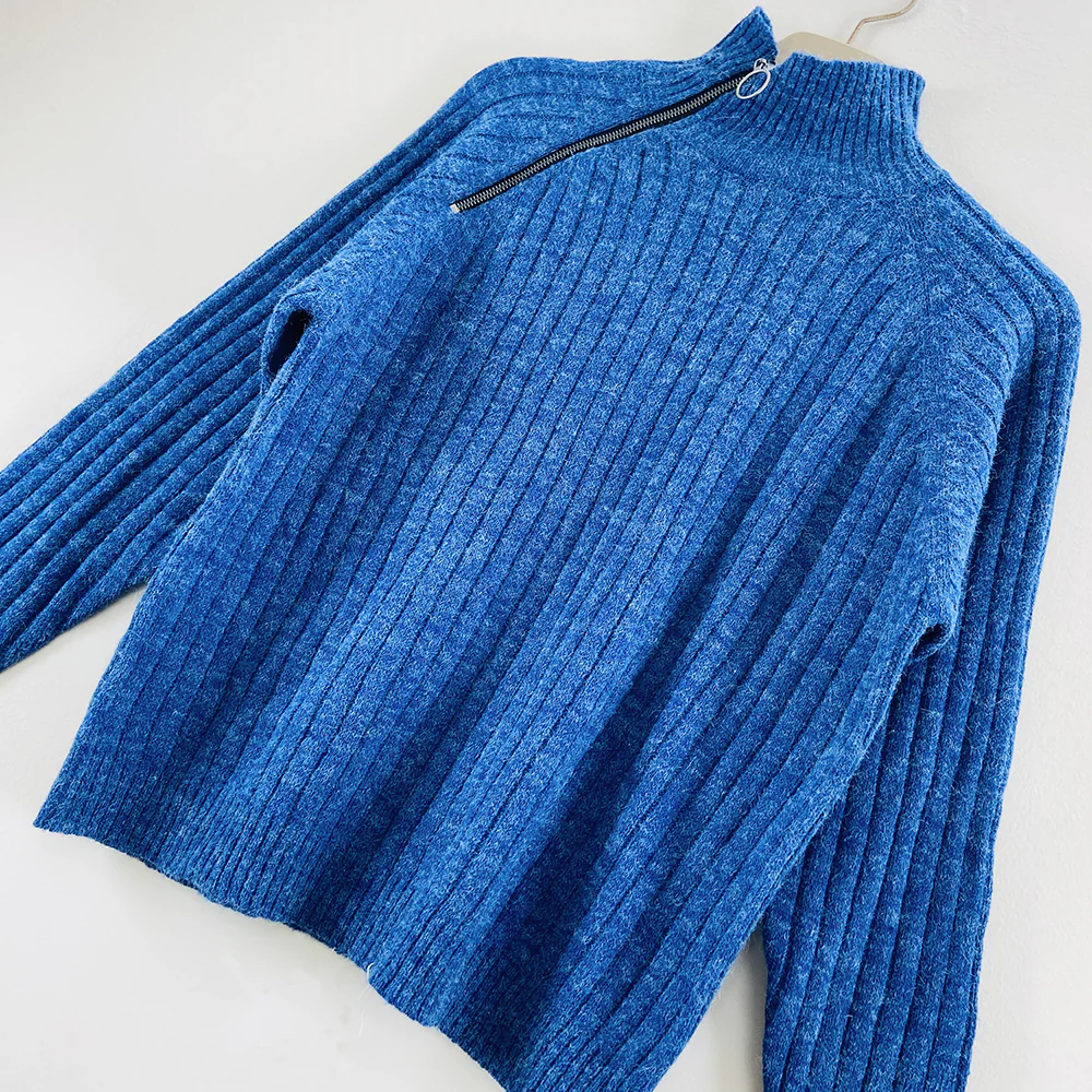 Womens Long Sleeve High Neck Ribbed Jumper Sweater - Image 17