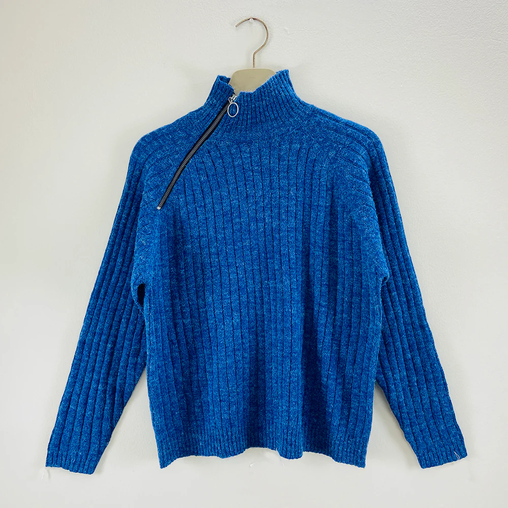 Womens Long Sleeve High Neck Ribbed Jumper Sweater - Image 6