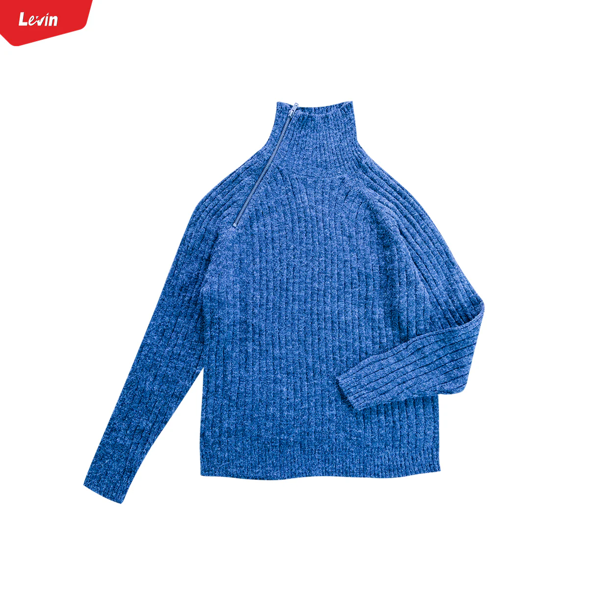 Womens Long Sleeve High Neck Ribbed Jumper Sweater - Image 8