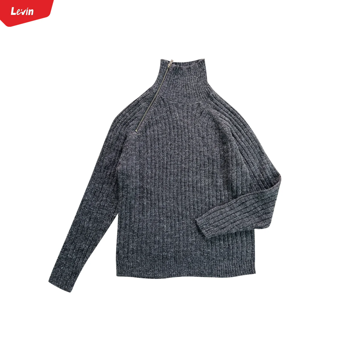 Womens Long Sleeve High Neck Ribbed Jumper Sweater - Image 9