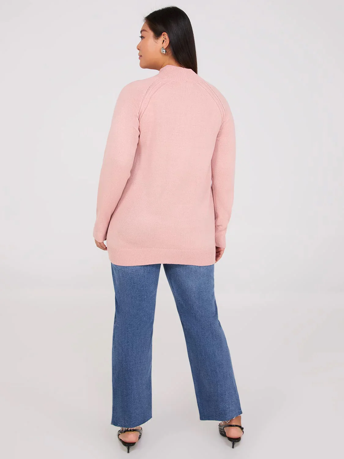 Womens Long Sleeve Mock Neck Sweater - Image 10