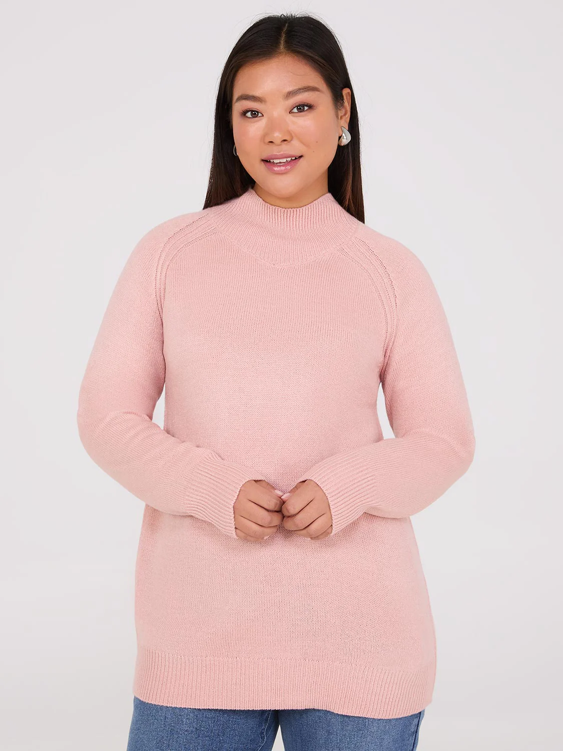 Womens Long Sleeve Mock Neck Sweater - Image 12
