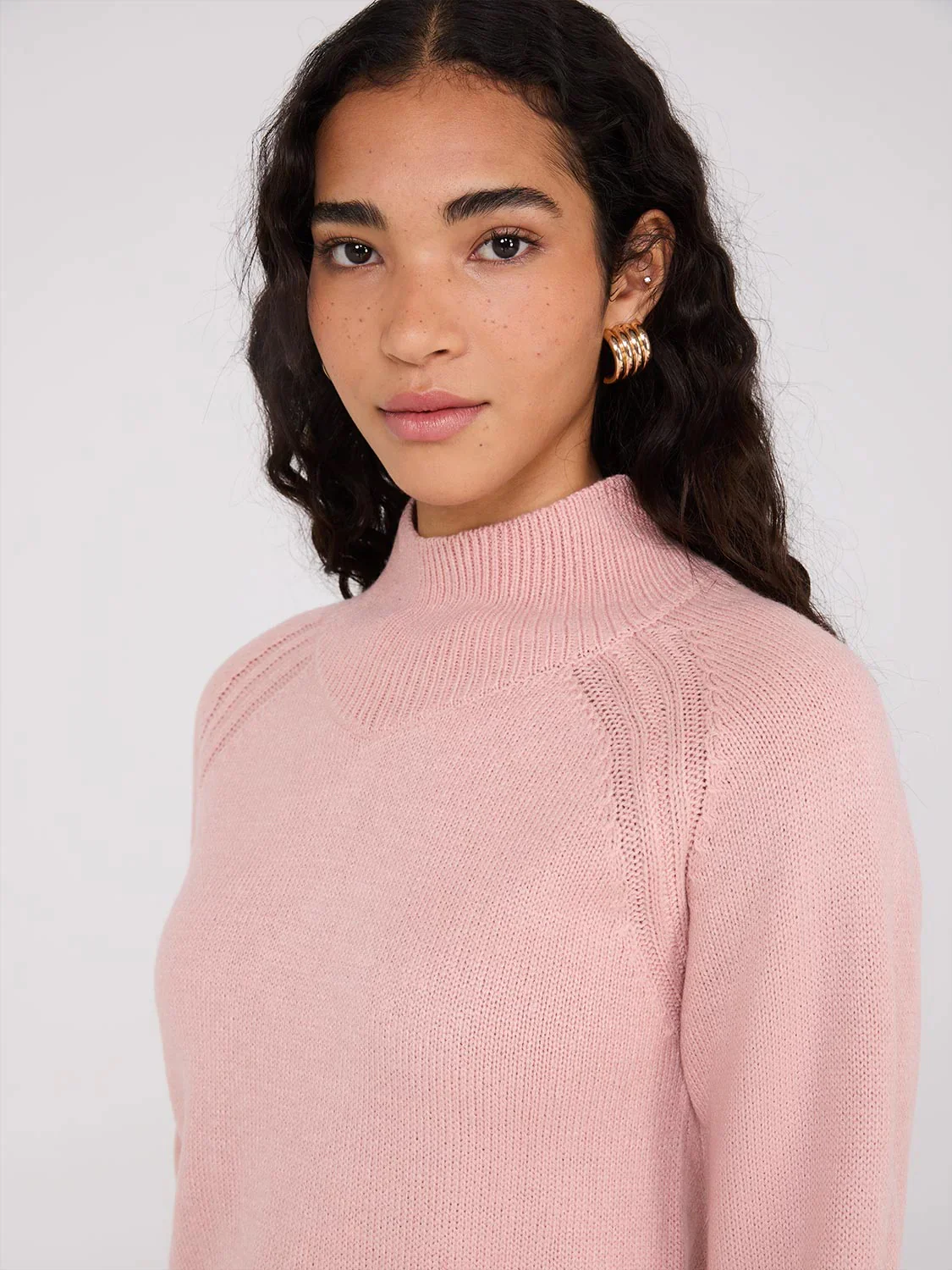 Womens Long Sleeve Mock Neck Sweater - Image 8