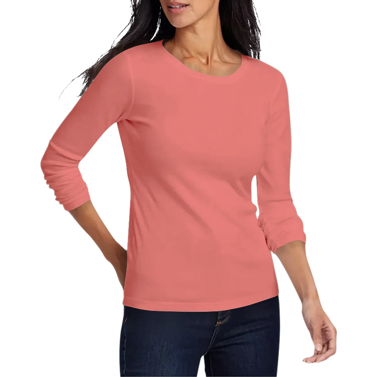 Womens Long Sleeve Pullover Round-Neck T-Shirt - Image 7