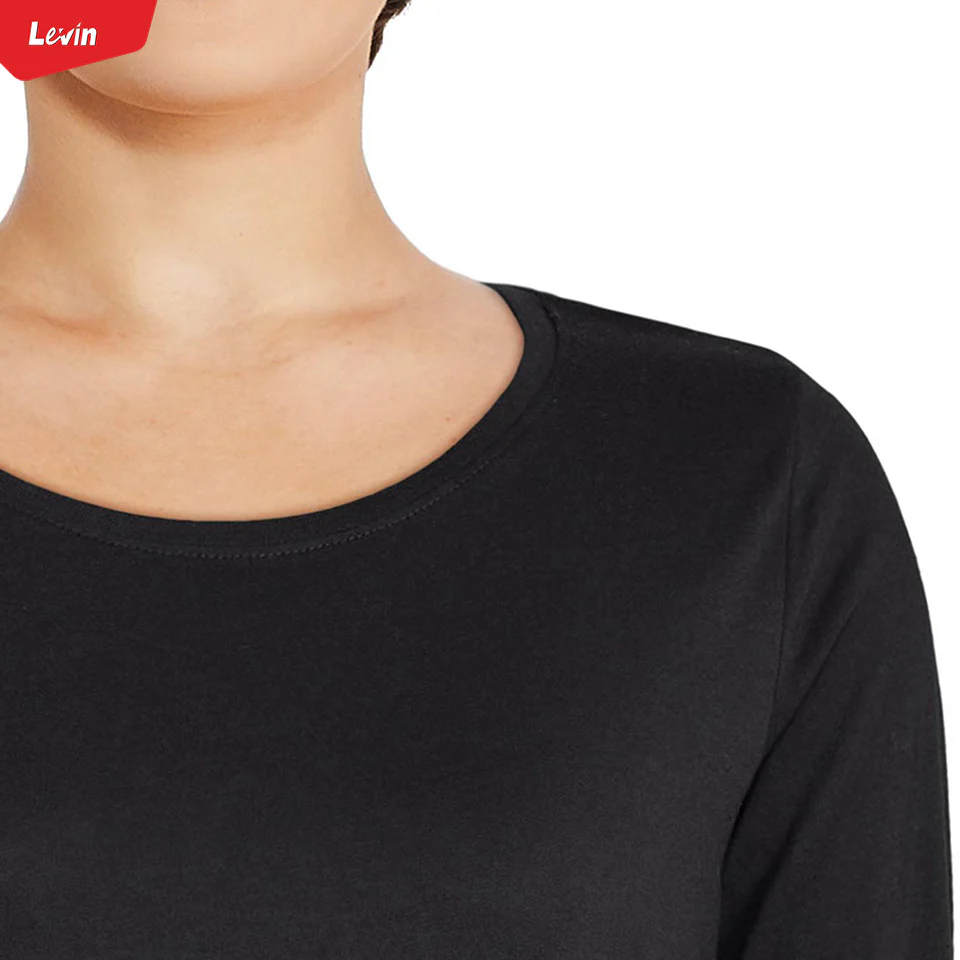 Womens Long Sleeve Round Neck Cotton Blend T-shirt - Image 16