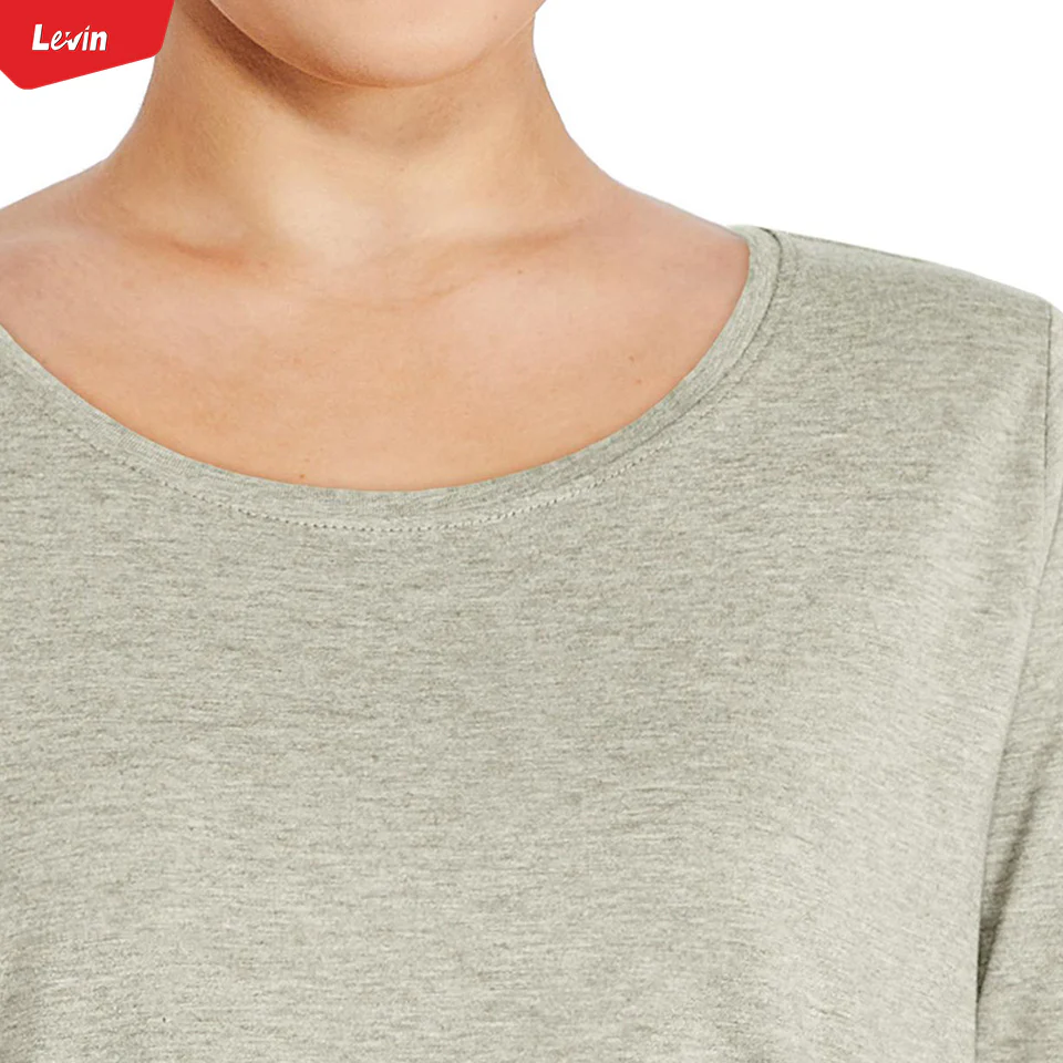 Womens Long Sleeve Round Neck Cotton Blend T-shirt - Image 18