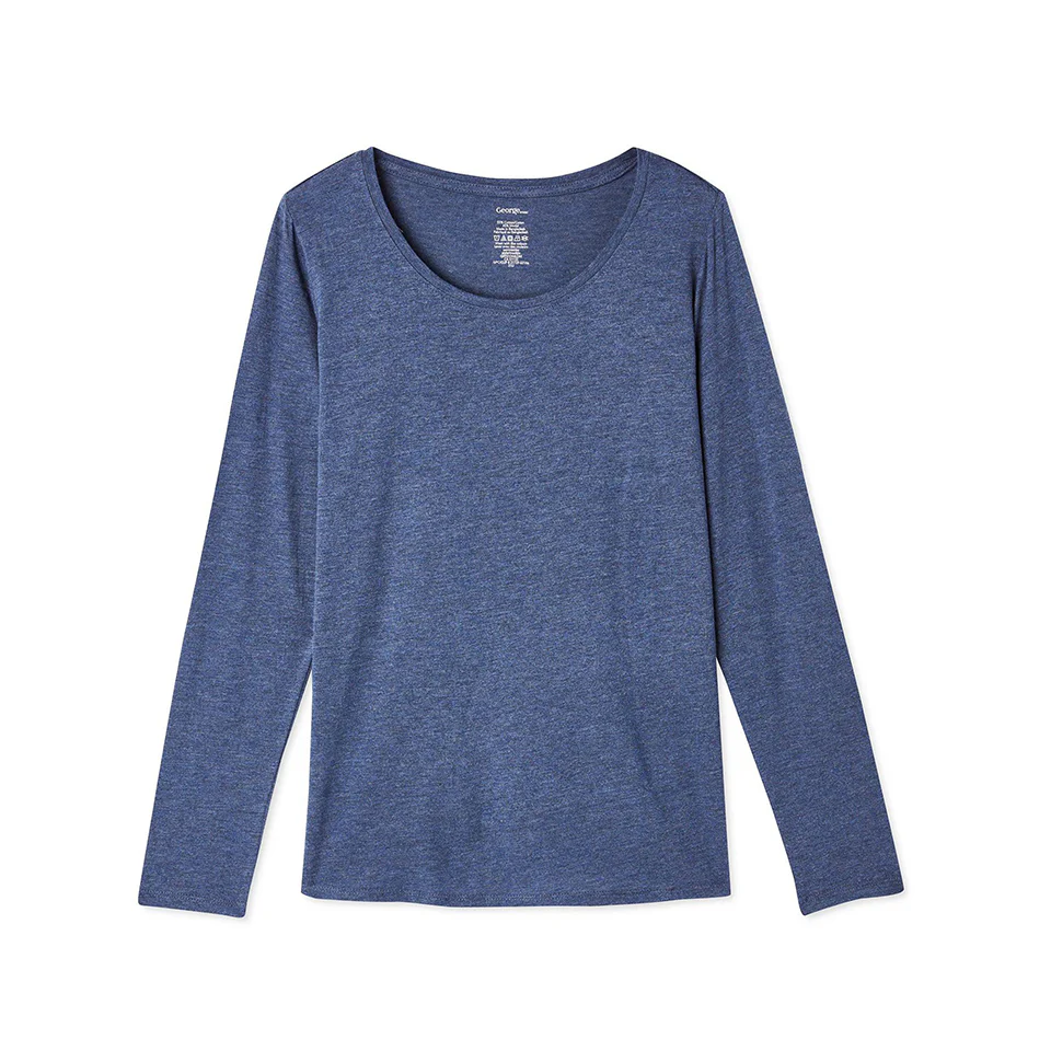 Womens Long Sleeve Round Neck Cotton Blend T-shirt - Image 7