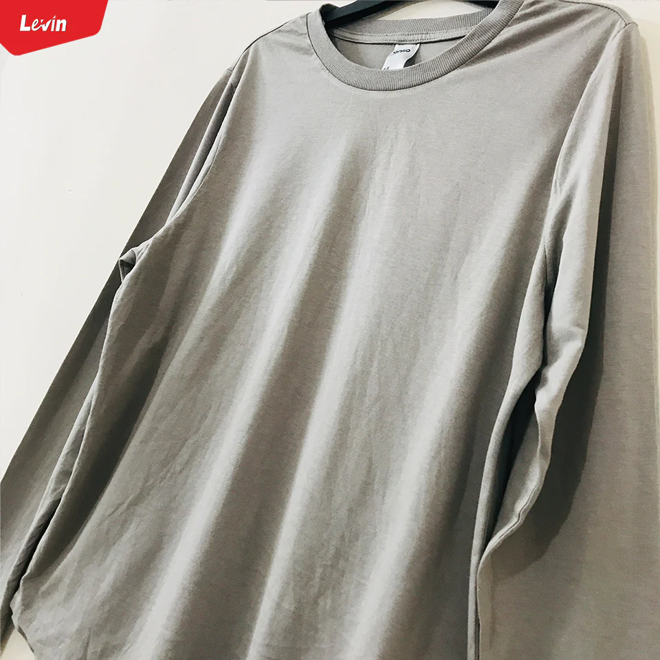 Womens Long Sleeve Round Neck Ribbed Neckline Cotton T Shirt - Image 13