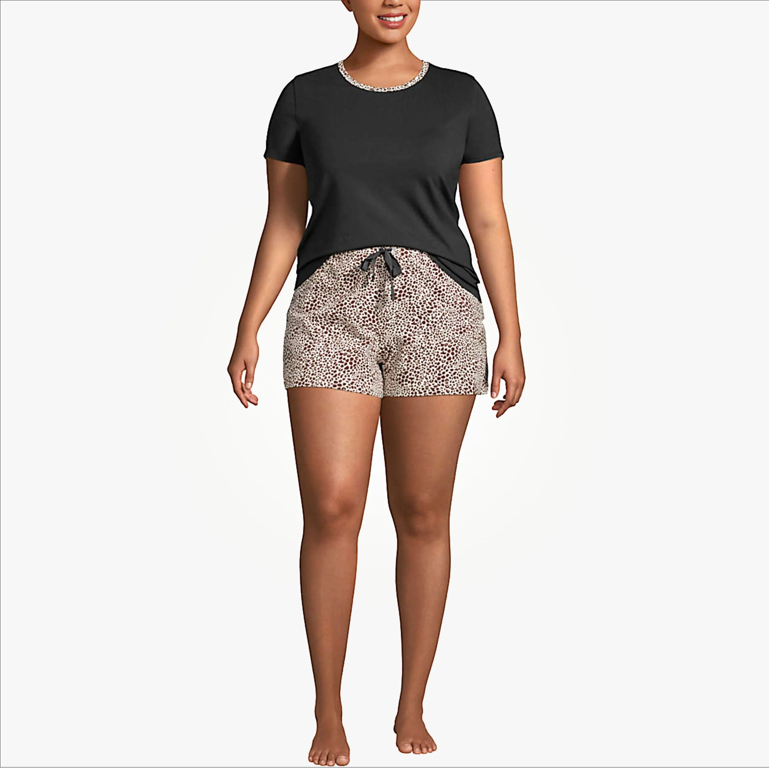 Womens Multicolor Plus Size Casual Summer Cotton Shorts - Image 12