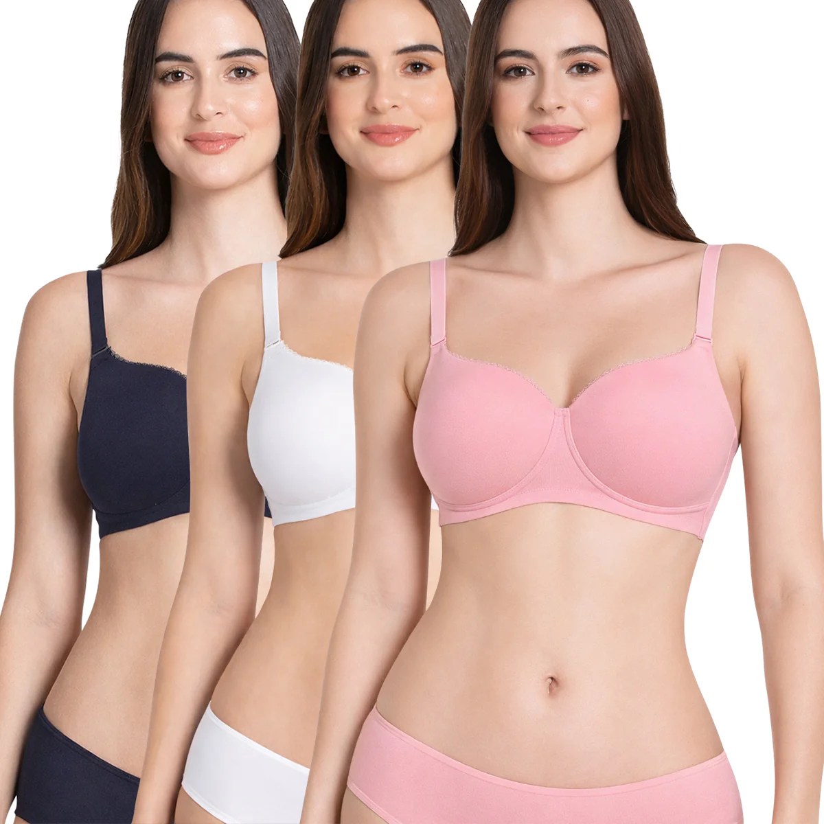 Womens Padded Non-Wired Cotton T-Shirt Bra