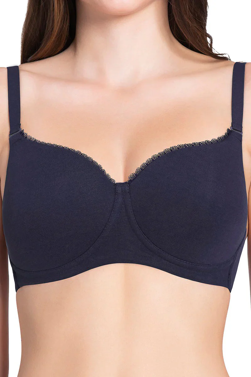 Womens Padded Non-Wired Cotton T-Shirt Bra - Image 5