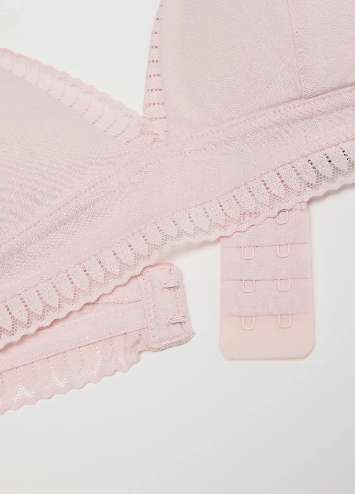 Womens Padding & Adjustable Straps Triangle Cotton Bra with Lace - Image 12