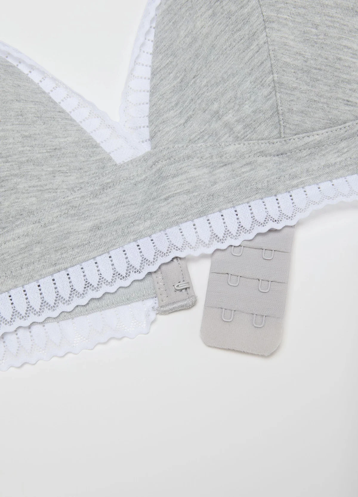 Womens Padding & Adjustable Straps Triangle Cotton Bra with Lace - Image 13