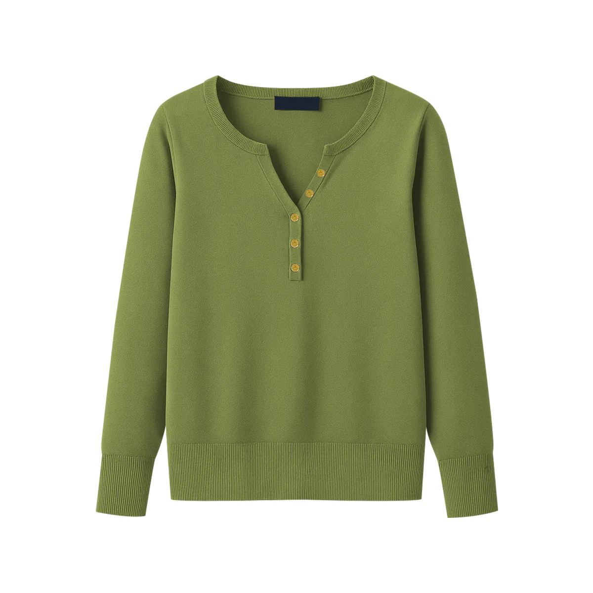 Womens Premium Long Sleeve Soft Knit Henley Sweater - Image 14