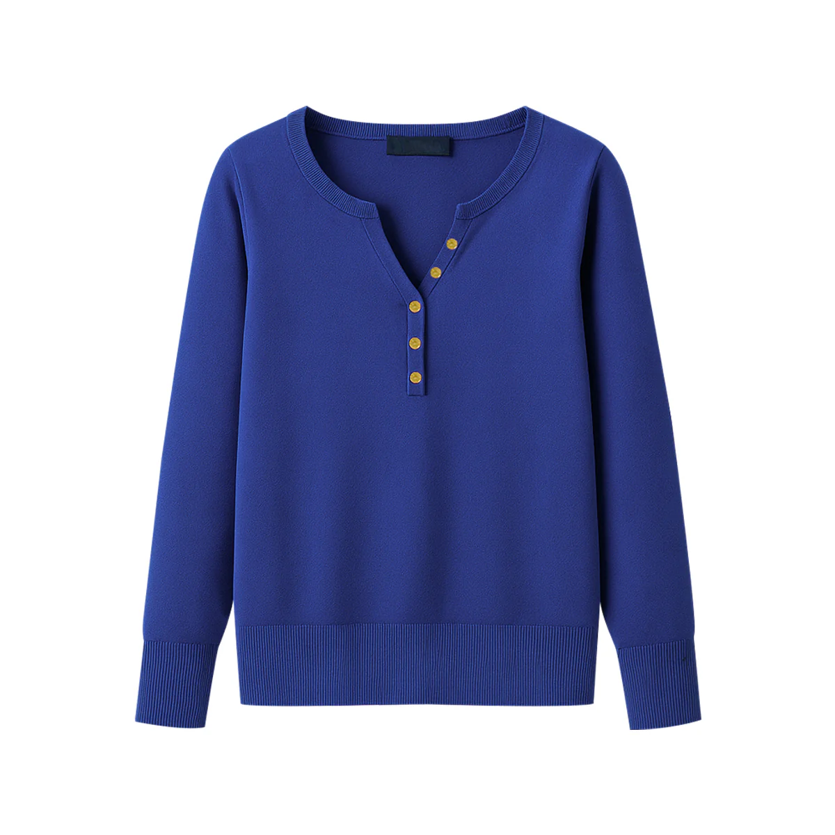 Womens Premium Long Sleeve Soft Knit Henley Sweater - Image 15