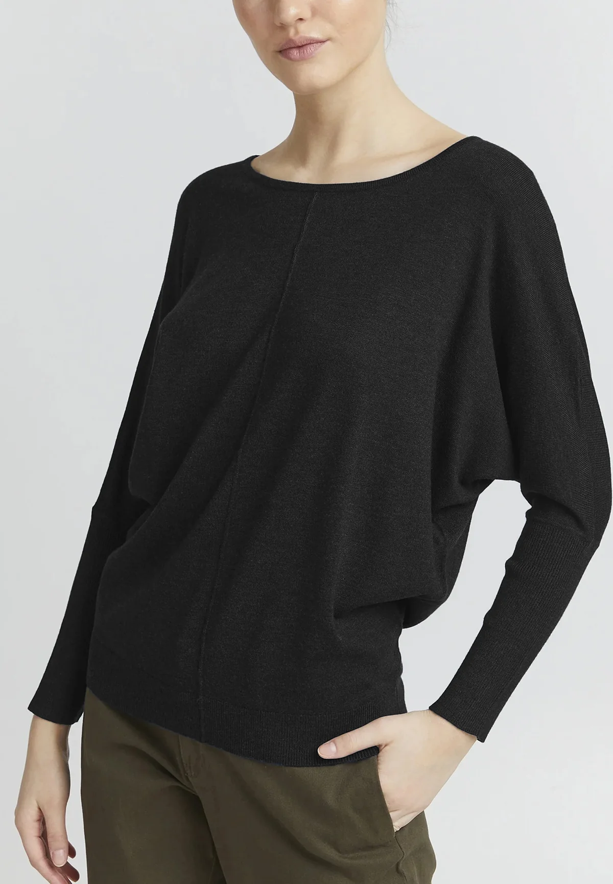 Womens Premium Soft Viscose Knit Crew Neck Sweater - Image 2