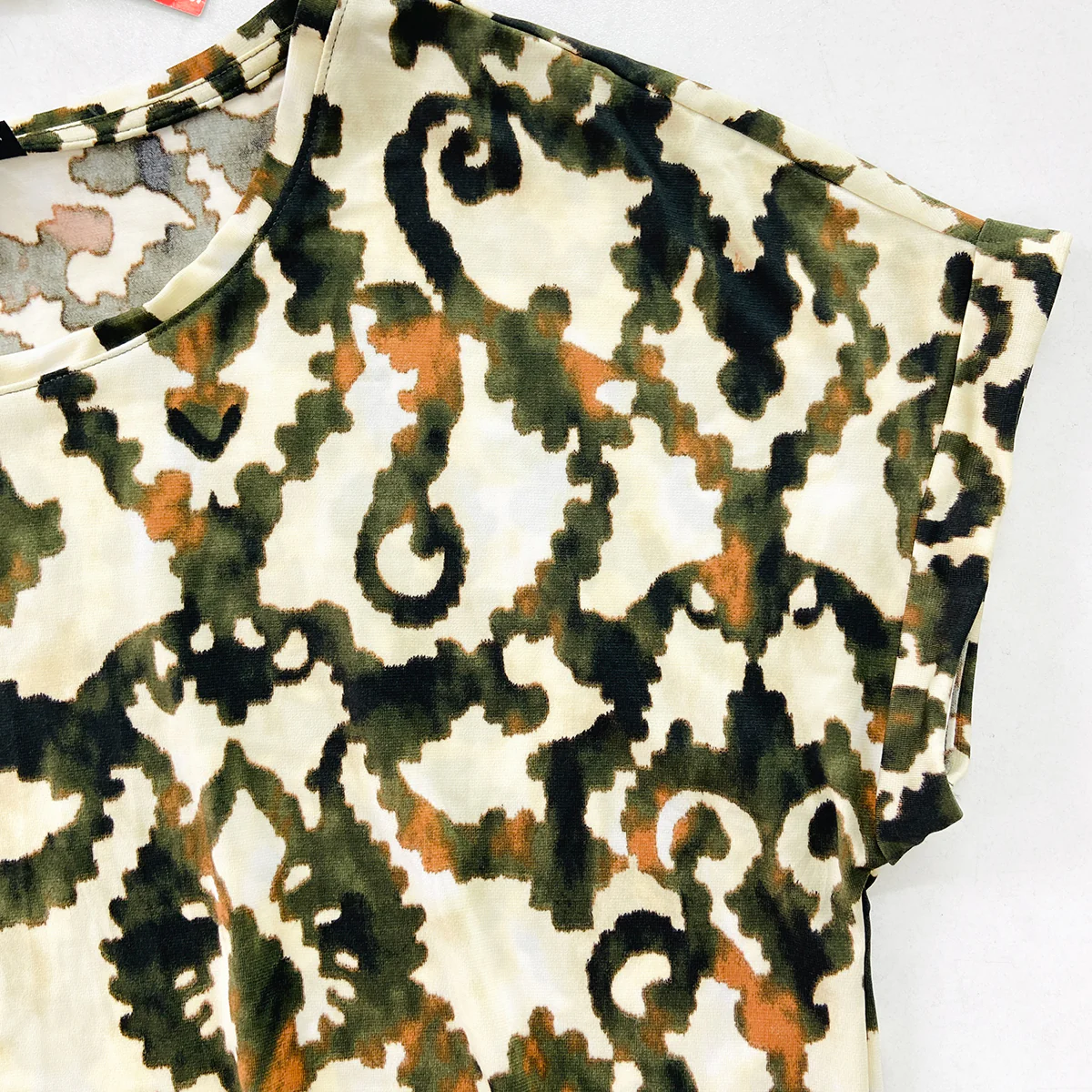 Womens Printed Short Sleeve Round Neck T-Shirt - Image 5