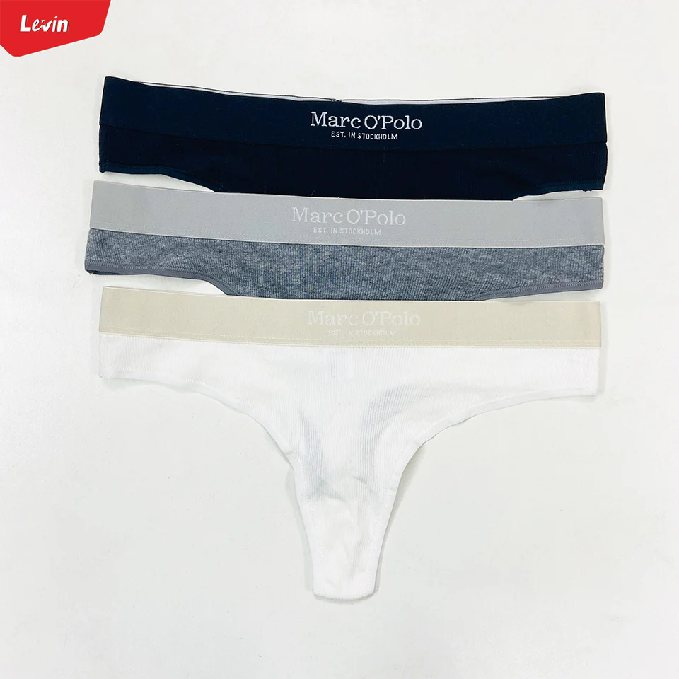 Womens Low Waist Ribbed Cotton Thong Panty - Image 10