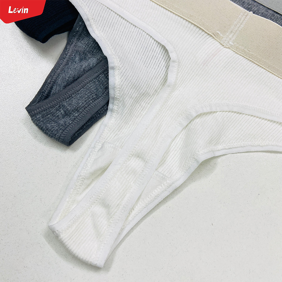 Womens Low Waist Ribbed Cotton Thong Panty - Image 12