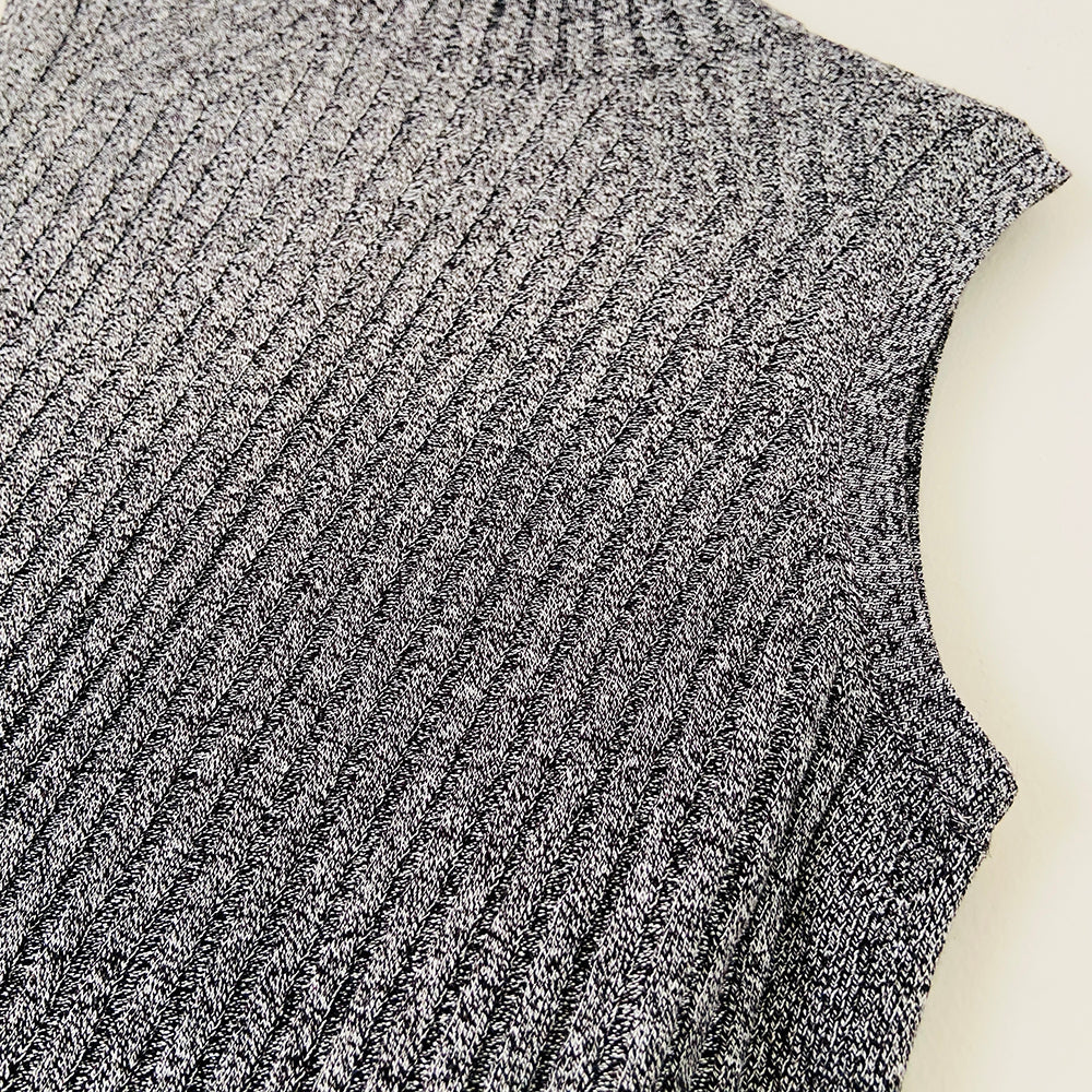 Womens Ribbed Funnel Neck Sleeveless Jumper - Image 8