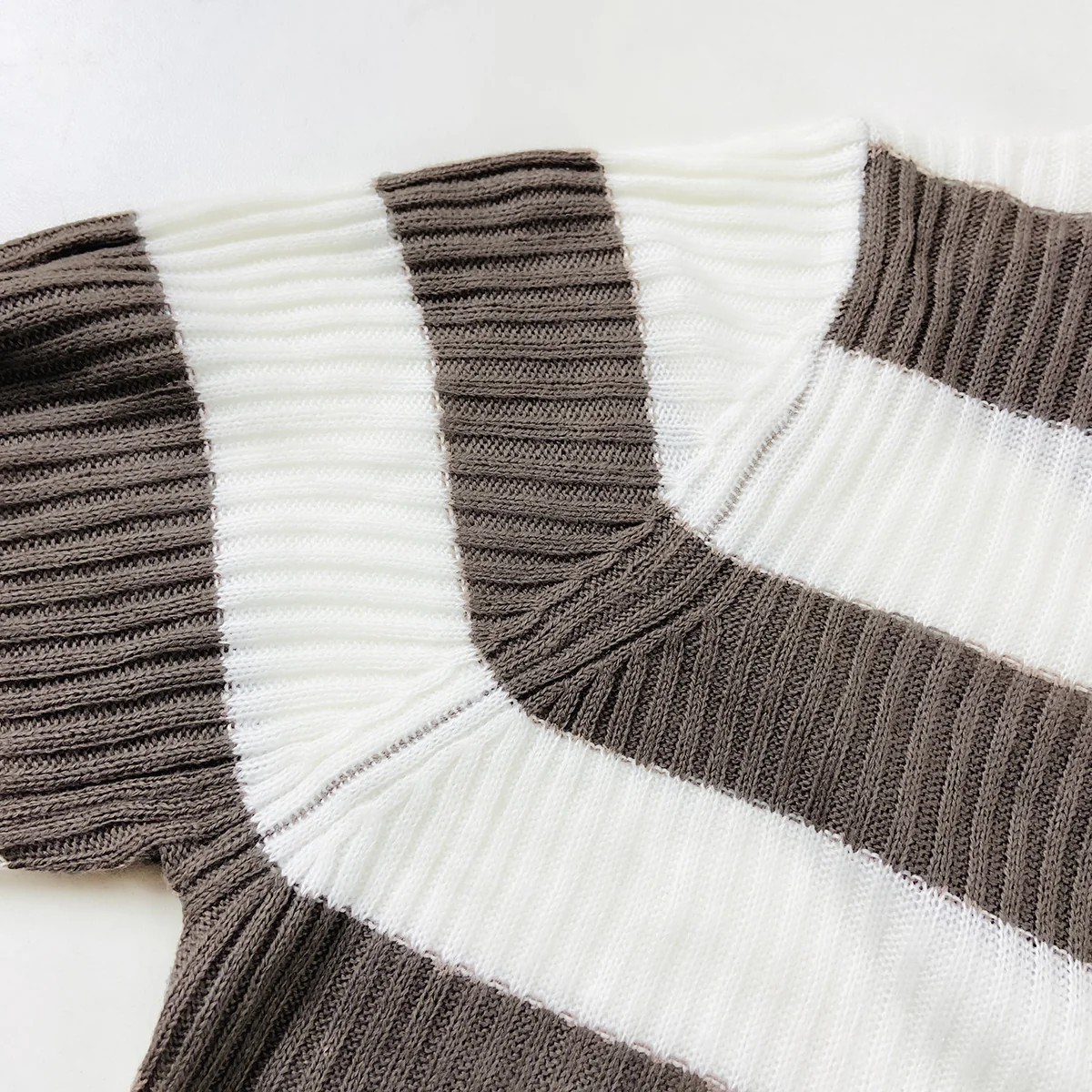 Womens Ribbed Striped Soft Knit Turtleneck Sweater - Image 11