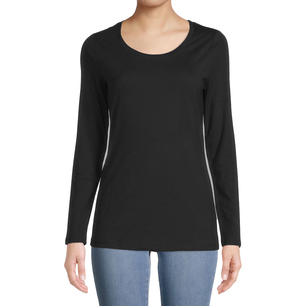 Womens Round Neck Cotton Full Sleeve T-shirt - Image 2