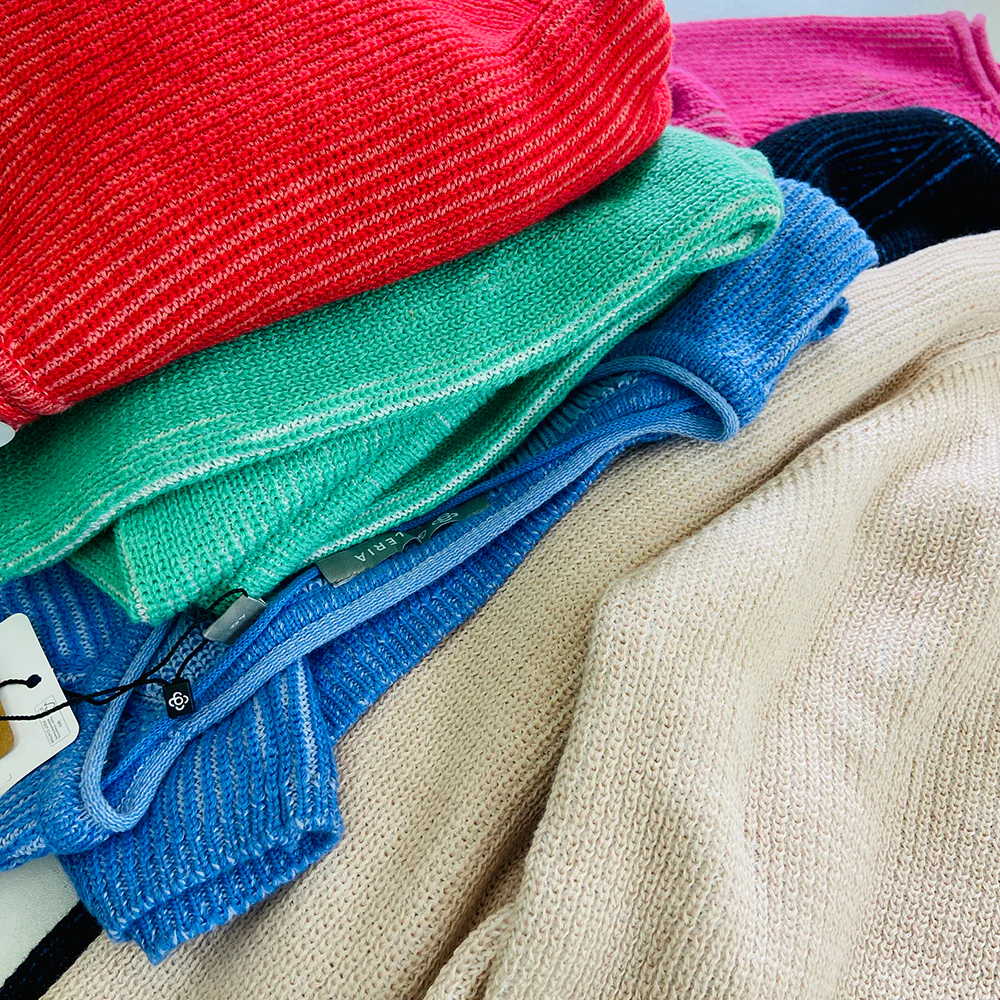 Womens Round Neck Waffle Knit Pullover Jumper Sweater - Image 3