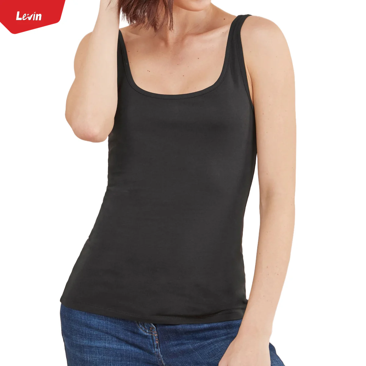 Women's Scoop Neck Summer Cotton Vest Tank Top - Image 3