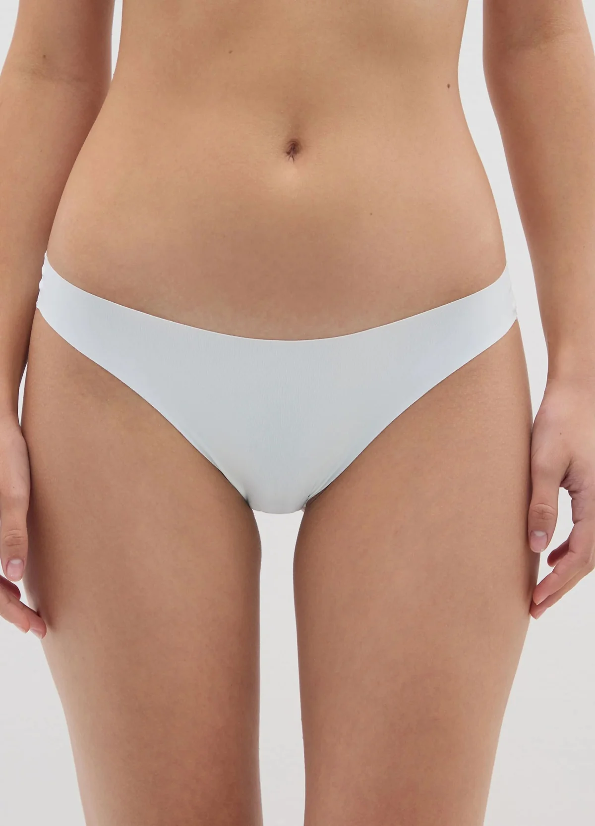 Womens Seamless Mid Rise Nylon Stretch Invisible Comfort Thong - Image 16