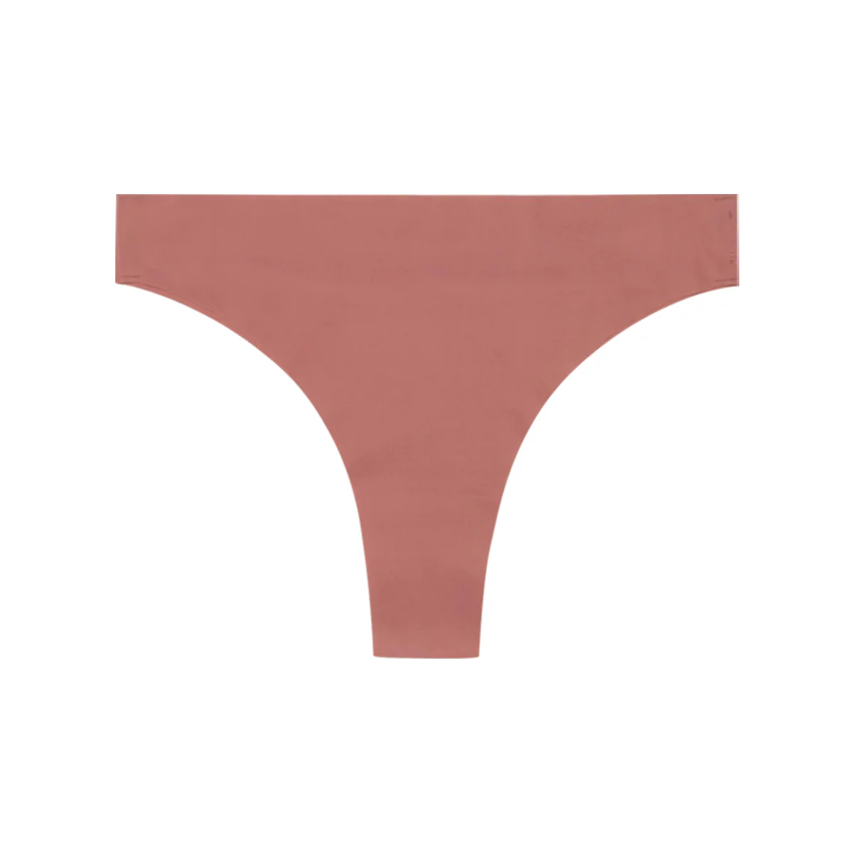 Womens Seamless Mid Rise Nylon Stretch Invisible Comfort Thong - Image 37