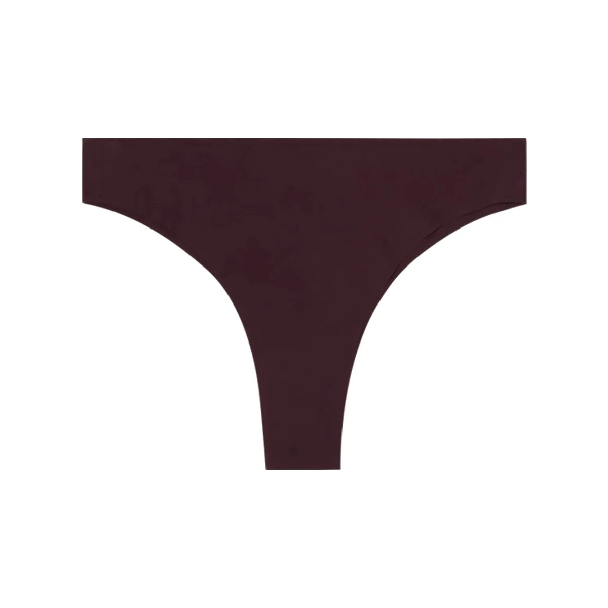 Womens Seamless Mid Rise Nylon Stretch Invisible Comfort Thong - Image 38