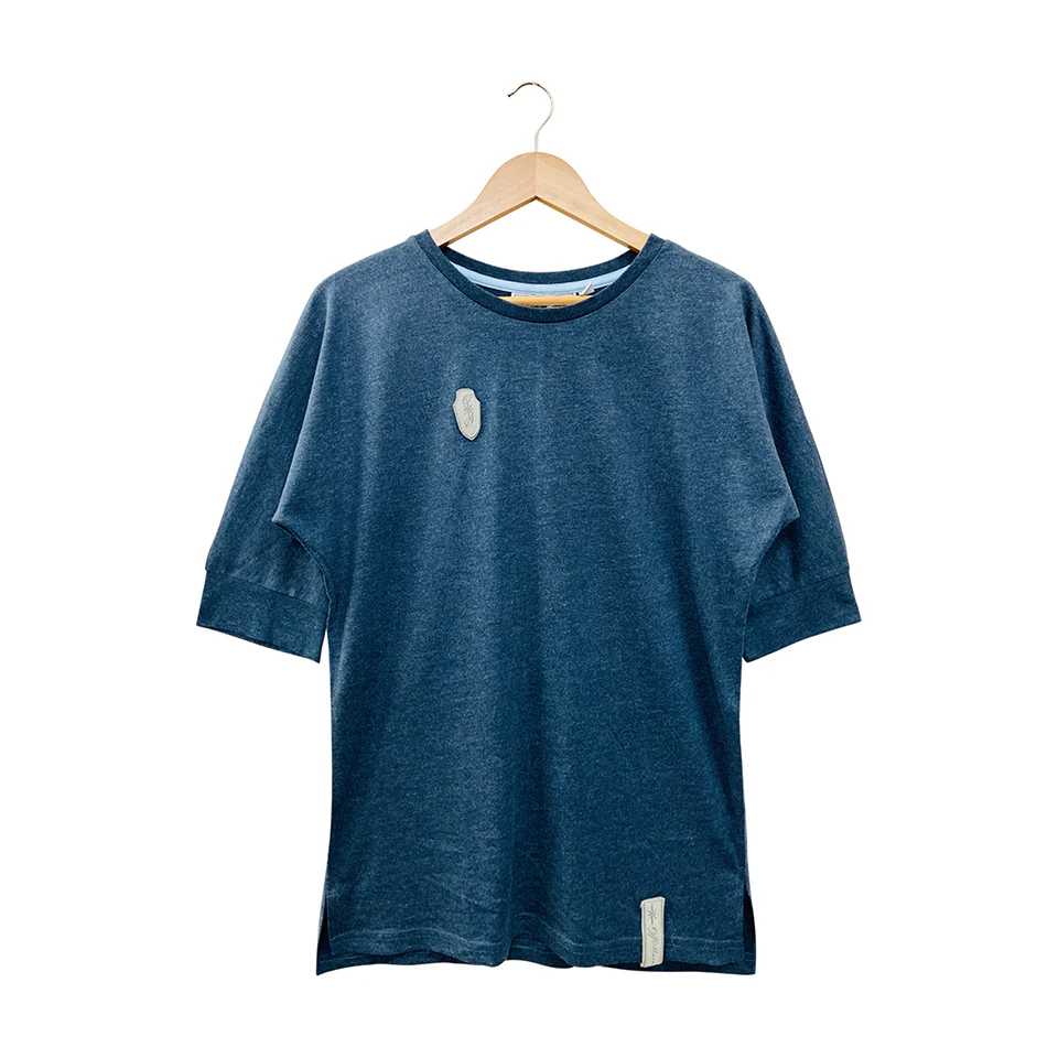 Womens Semi Long Side Vent Crewneck Casual Cotton T-Shirt - Image 11