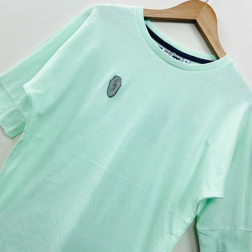 Womens Semi Long Side Vent Crewneck Casual Cotton T-Shirt - Image 17
