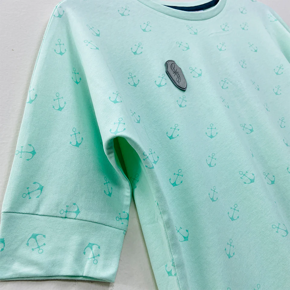Womens Semi Long Side Vent Crewneck Casual Cotton T-Shirt - Image 21