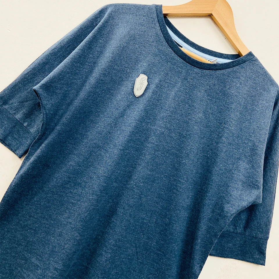 Womens Semi Long Side Vent Crewneck Casual Cotton T-Shirt - Image 22