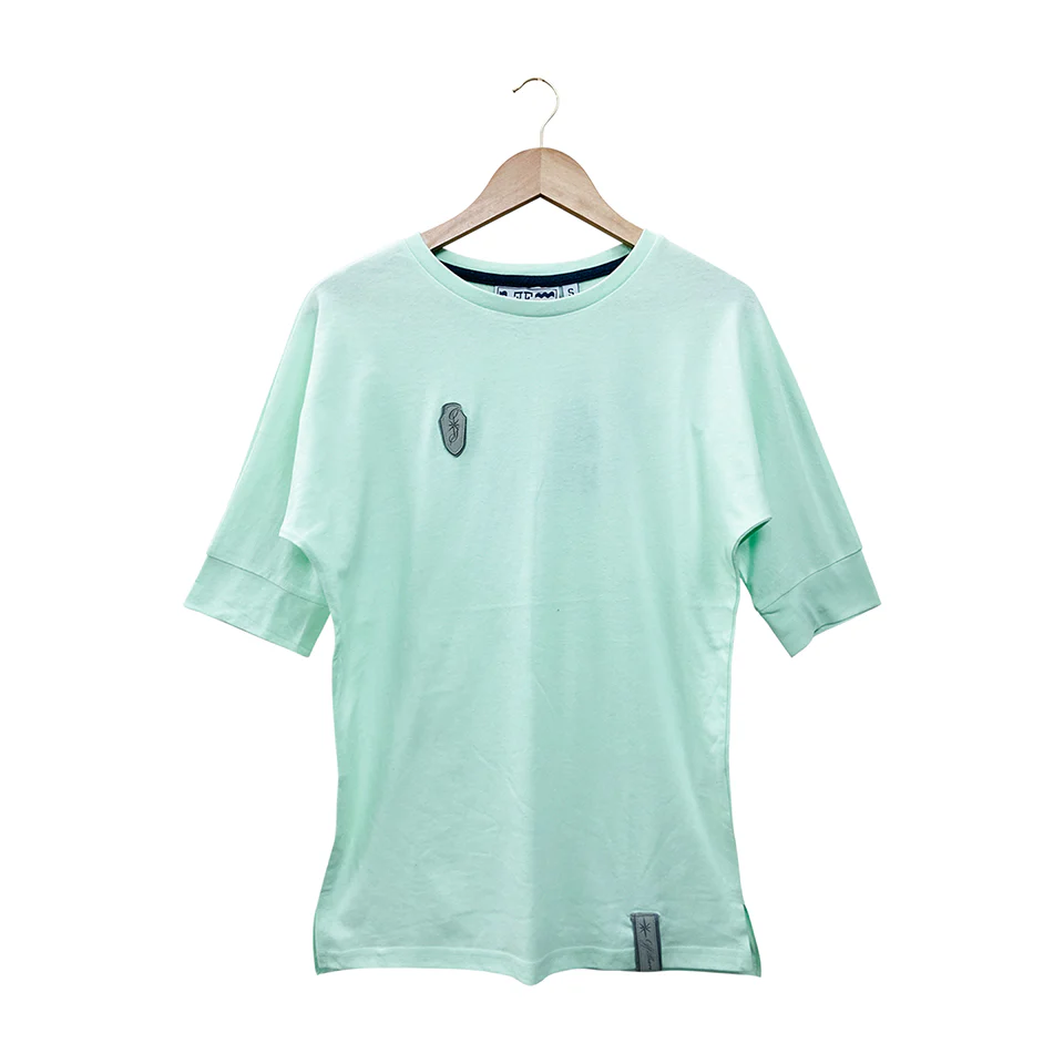 Womens Semi Long Side Vent Crewneck Casual Cotton T-Shirt - Image 8