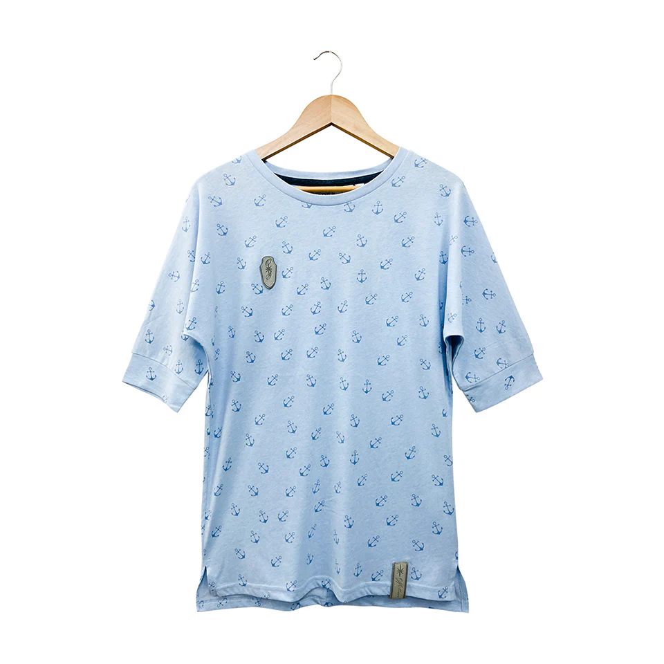 Womens Semi Long Side Vent Crewneck Casual Cotton T-Shirt - Image 9