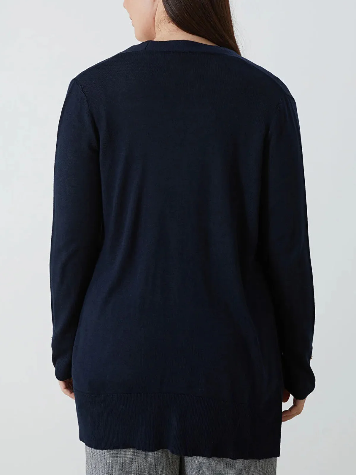 Womens Shawl Collar Tricot Midi Length Cardigan - Image 13