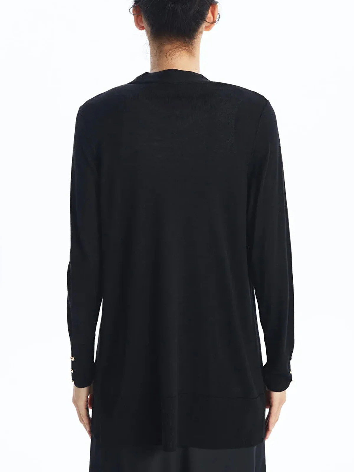 Womens Shawl Collar Tricot Midi Length Cardigan - Image 14