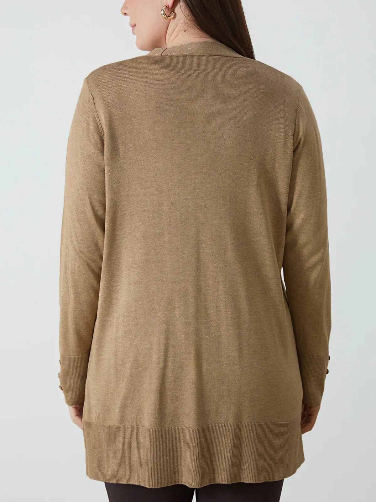 Womens Shawl Collar Tricot Midi Length Cardigan - Image 18