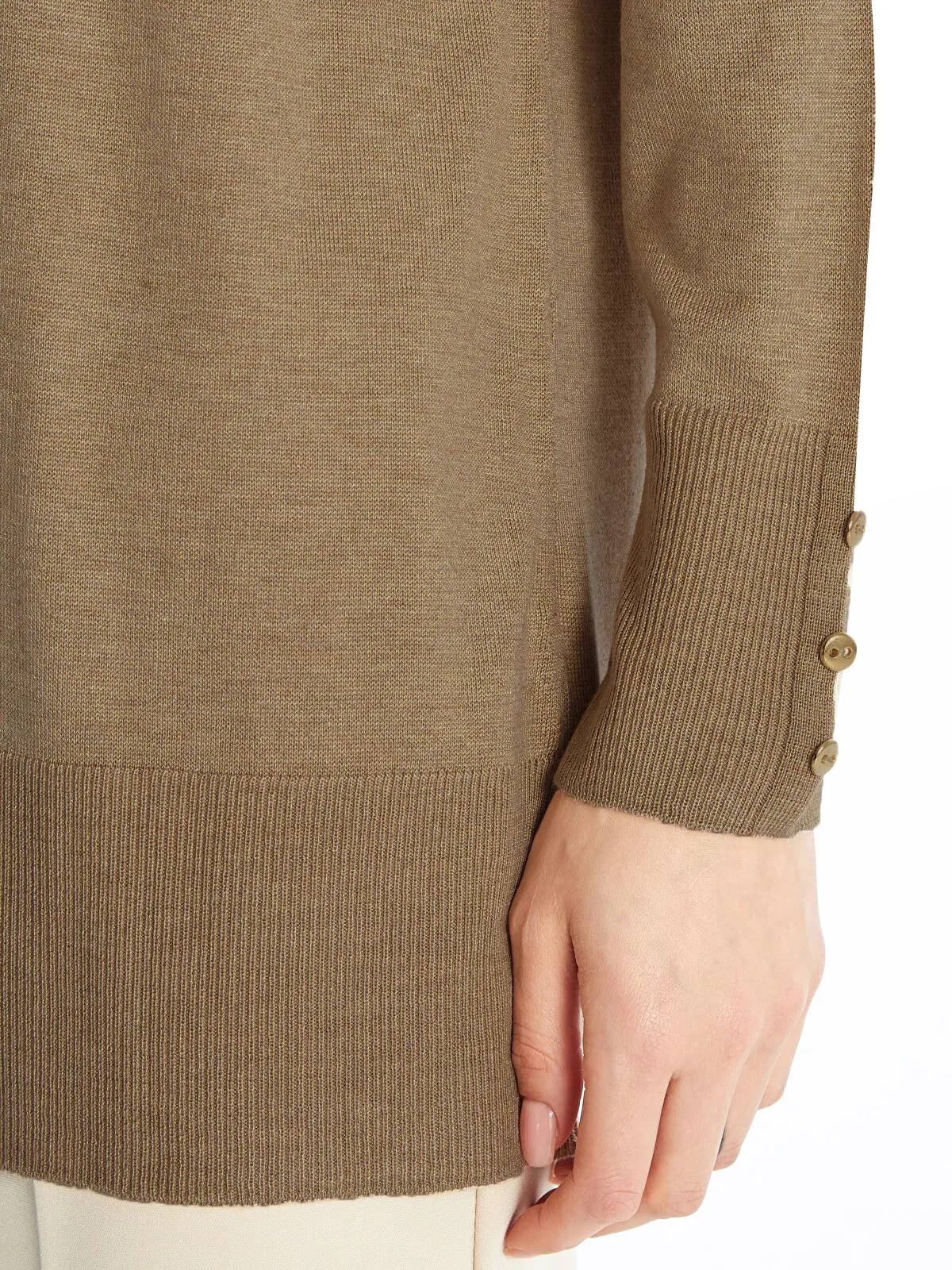 Womens Shawl Collar Tricot Midi Length Cardigan - Image 5
