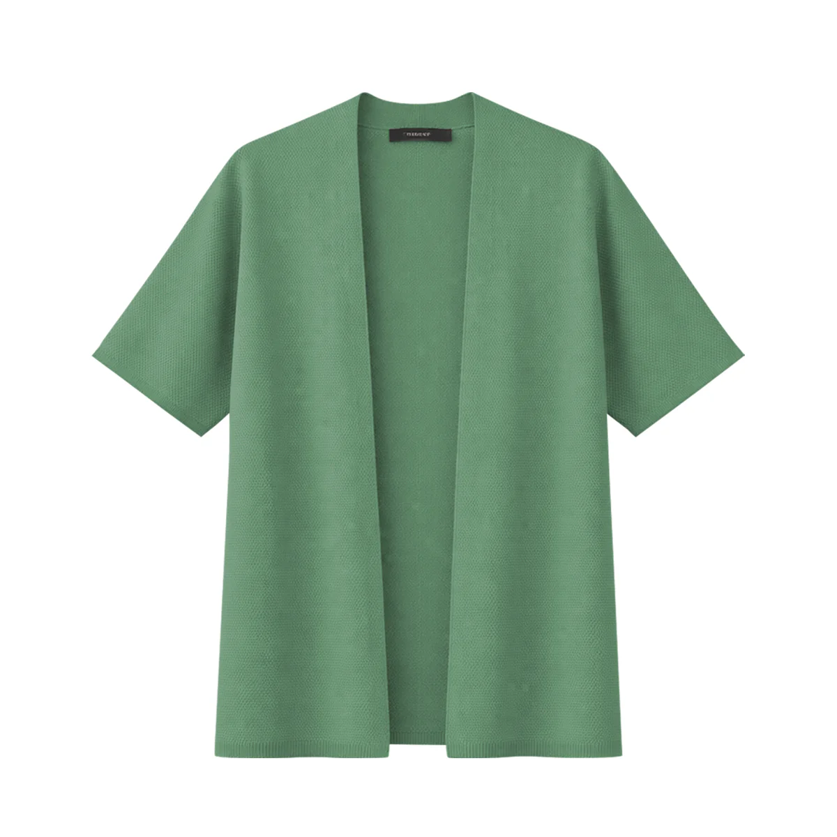 Womens Short Sleeve Textured Knit Open-Front Cardigan - Image 11