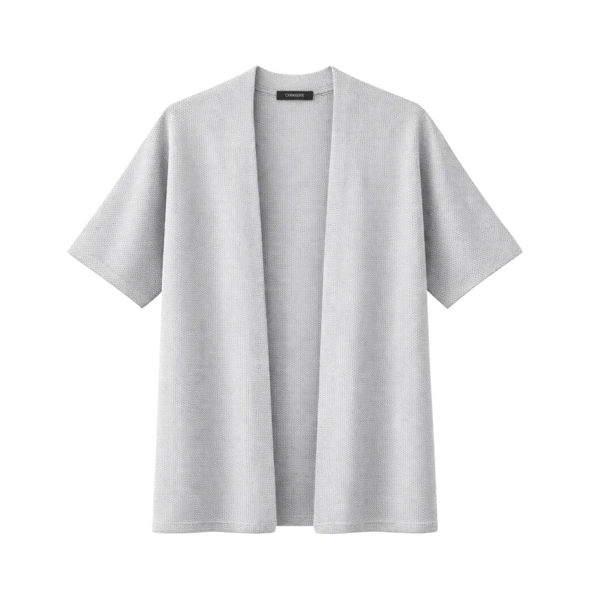 Womens Short Sleeve Textured Knit Open-Front Cardigan - Image 13