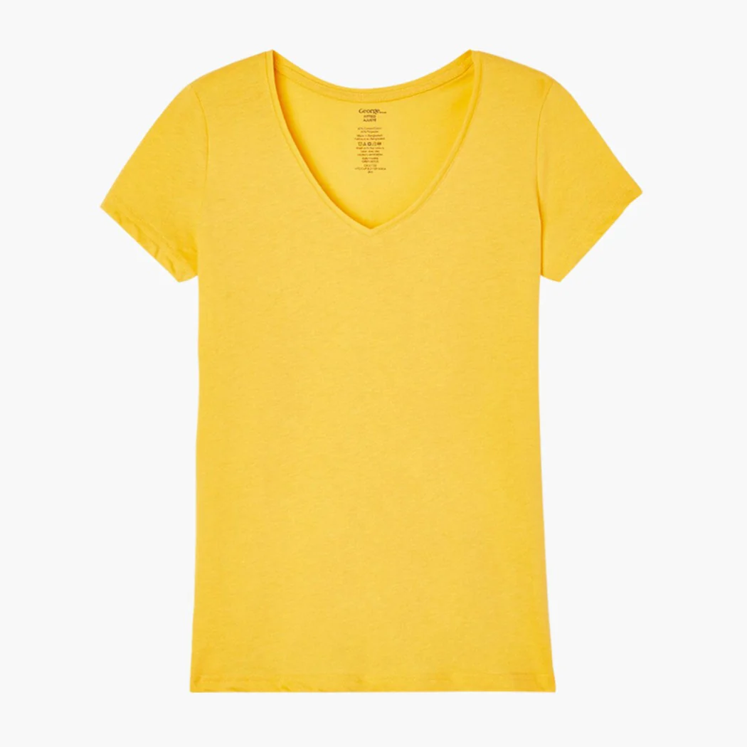 Womens Short Sleeve V-Neck Cotton T-Shirt - Image 12