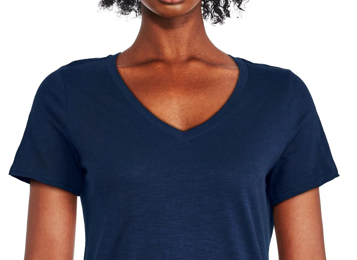 Womens Short Sleeve V-Neck Cotton T-Shirt - Image 14