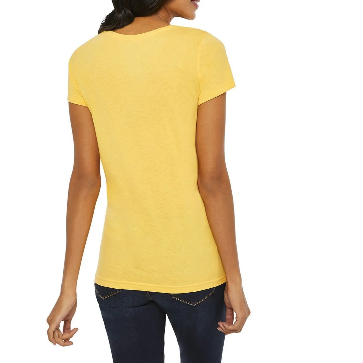 Womens Short Sleeve V-Neck Cotton T-Shirt - Image 6