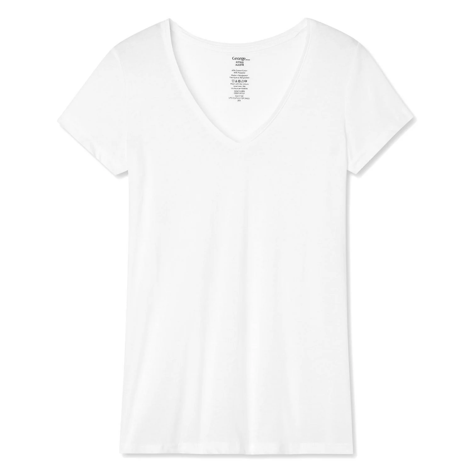 Womens Short Sleeve V-Neck Cotton T-Shirt - Image 9
