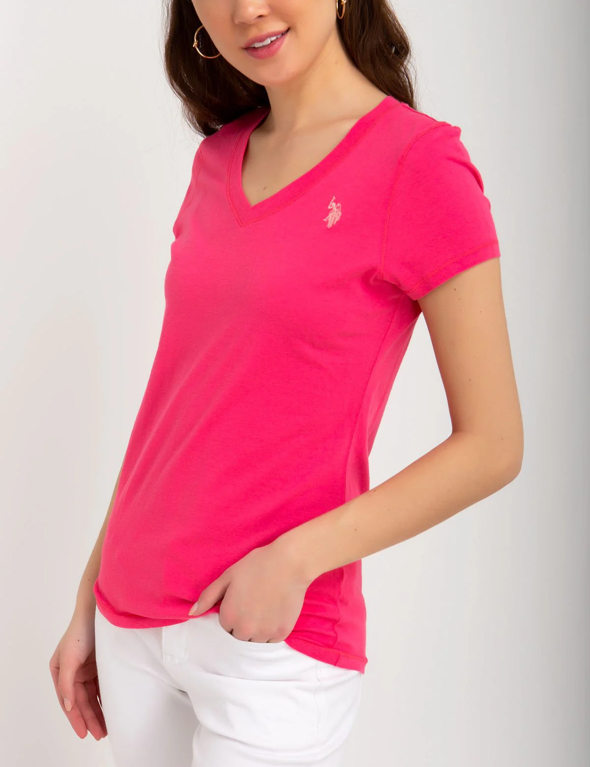 Women's Short Sleeve V-Neck Sports Gym T-Shirt - Image 4