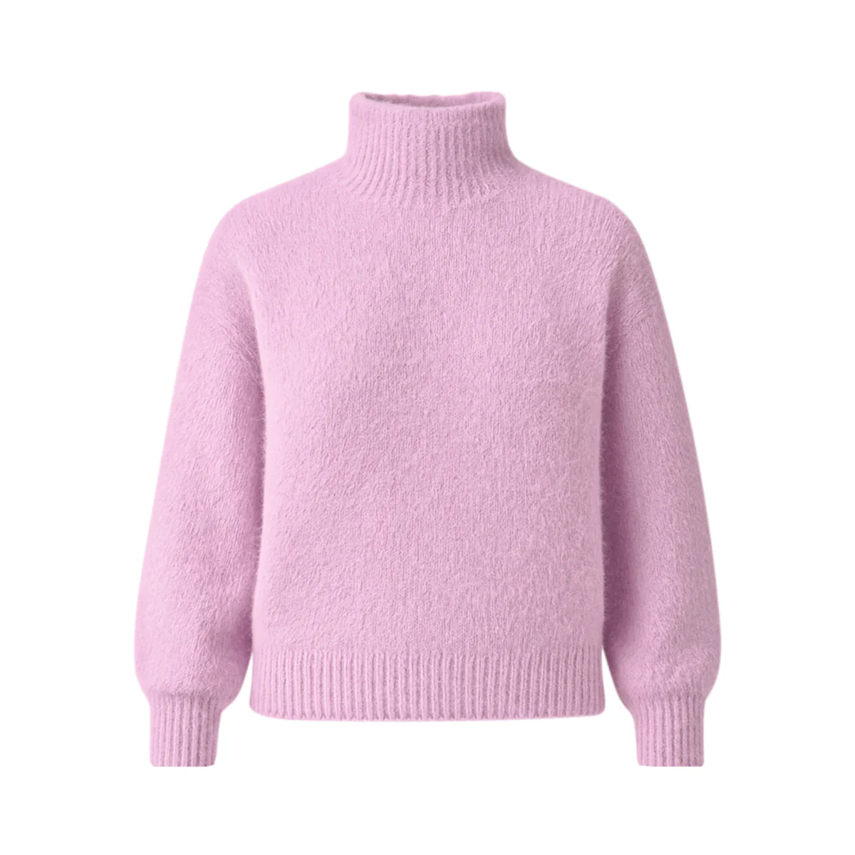 Womens Soft Fuzzy High Neck Pullover Sweater - Image 12